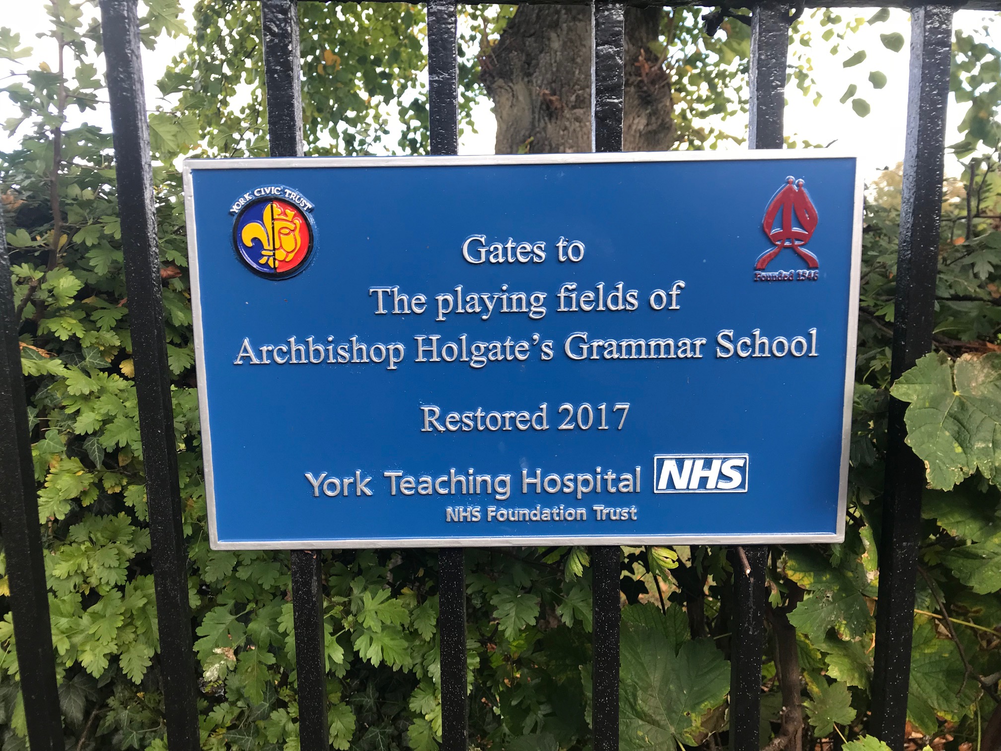 Holgate’s Grammar School Playing Field Gates York Civic Trust